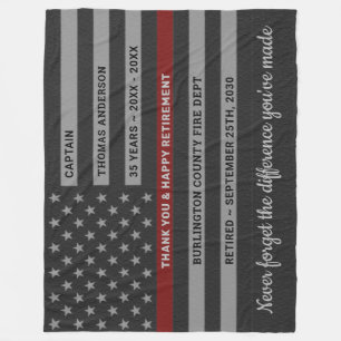 Feuerwehrruhestandsgeschenk - rote Flagge Fleecedecke