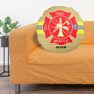 Feuerwehrrutsche Bunker Turnout Gear Custom Rundes Kissen