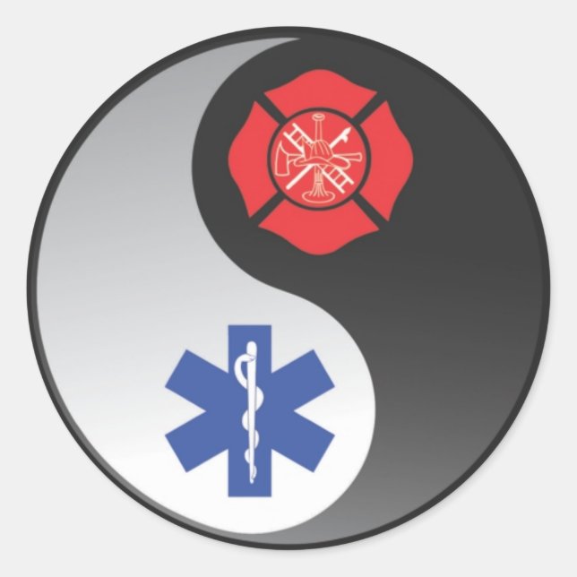 Feuerwehrschiff Runder Aufkleber (Vorderseite)