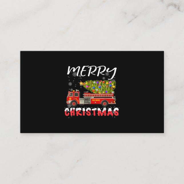 Feuerwehrschiff Weihnachtsfamilie für Feuerwehrleu Visitenkarte (Vorderseite)