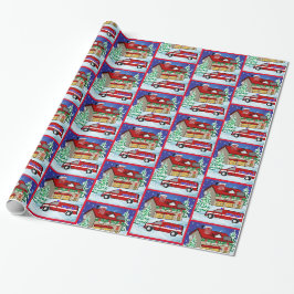 Feuerwehrstation Ambulant EMS Weihnachten Geschenkpapier