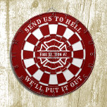 Feuerwehrstation Fireman Dartboard and Dartboard Dartscheibe<br><div class="desc">Das perfekte Spielzeug für die Crew an der Feuerwehr! Wie für die Feuerwehr Nr. 7 mit einem unserer Lieblings-Feuerwehrlogans gezeigt... Schicken Sie uns zur Hölle, wir werden es herausbringen! Aber Text ist vollständig anpassbar. Klicken Sie einfach auf die Schaltfläche Personalisieren, um einfach zu einem Satz Ihres eigenen und Stationsnamens zu...</div>