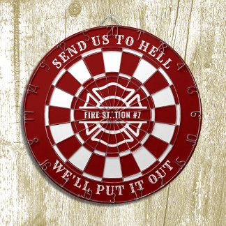 Feuerwehrstation Fireman Dartboard and Dartboard Dartscheibe