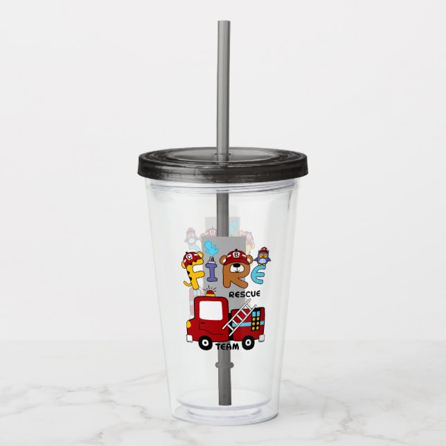 Feuerwehrteam Acryltrinkbecher (Vorderseite)