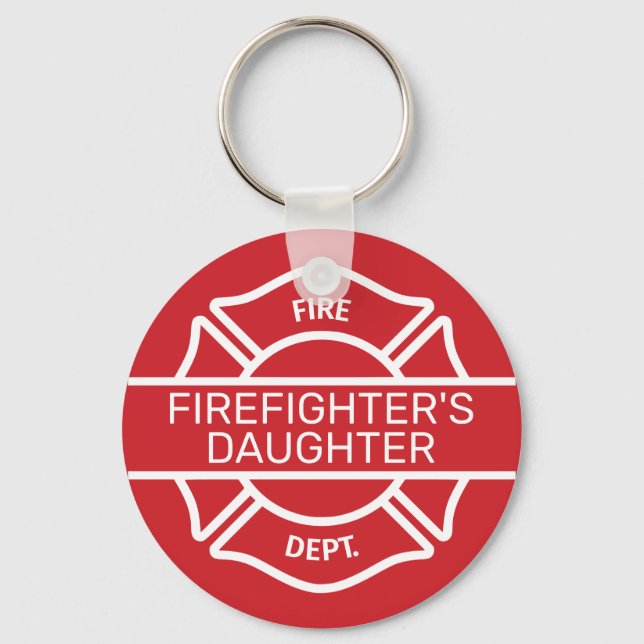 Feuerwehrtochter Roter Schlüsselanhänger (Vorderseite)