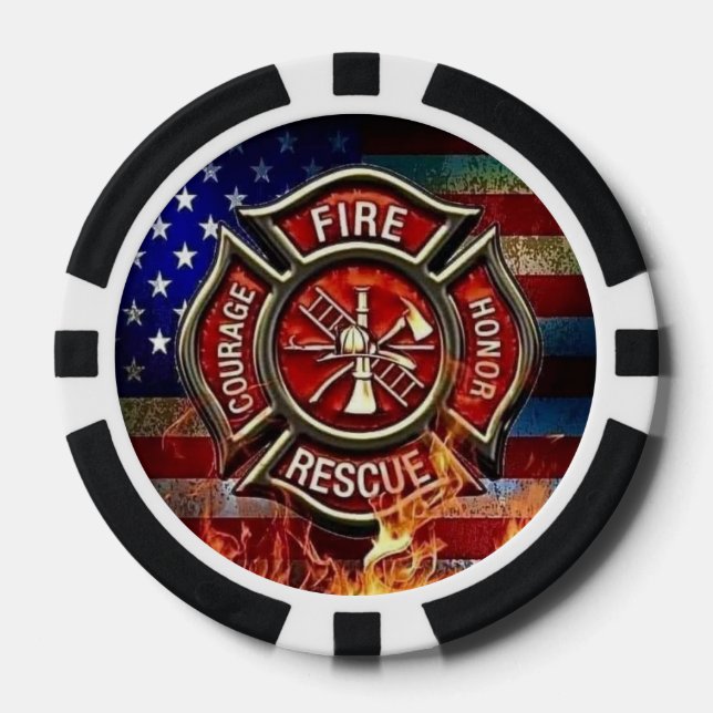Feuerwehrtribute-Poker-Chips Pokerchips (Vorderseite)