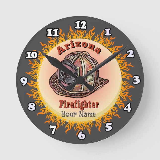 Feuerwehruhr Arizona Runde Wanduhr (Vorderseite)