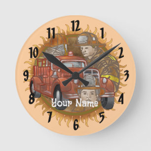Feuerwehruhren des Feuerwehrwagens Buddy Runde Wanduhr