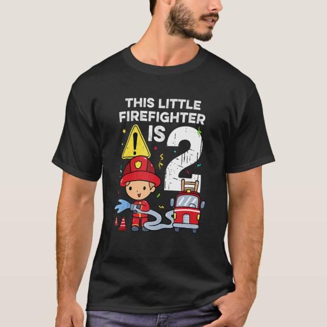Feuerwehrwagen 2 Jahre Junge Feuerwehrmann Kleinki T-Shirt (Vorderseite)