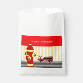 Feuerwehrwagen Geburtstagsparty personalisiert Geschenktütchen