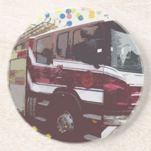 Feuerwehrwagen Getränkeuntersetzer