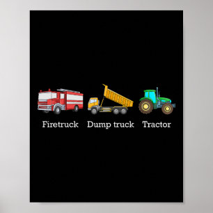 Feuerwehrwagen Kipper Traktor subtil anti Trump  Poster