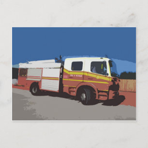 Feuerwehrwagen Postkarte