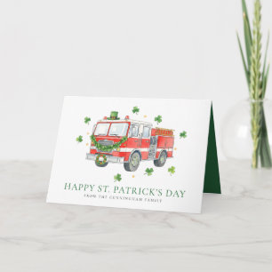 Feuerwehrwagen zum St. Patrick's Day für maßgeschn Karte