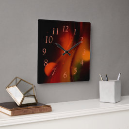 Feuerwelle Quadratische Wanduhr
