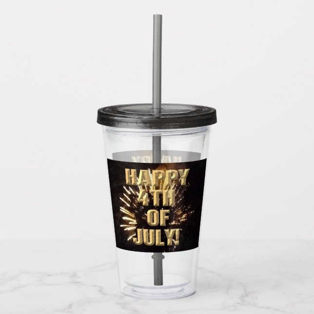Feuerwerk 10. 4. Juli Acryltumbler Acryltrinkbecher (Vorderseite)