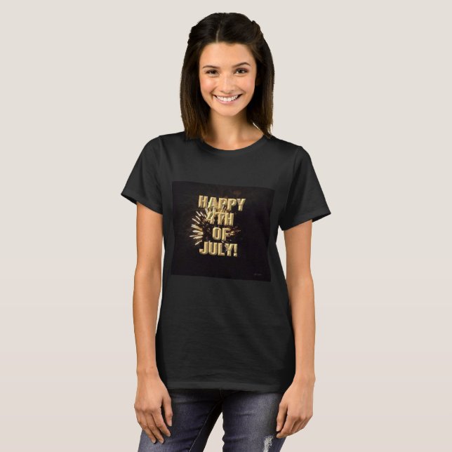 Feuerwerk 10 4. Juli Frauen schwarzes Shirt (Vorne ganz)