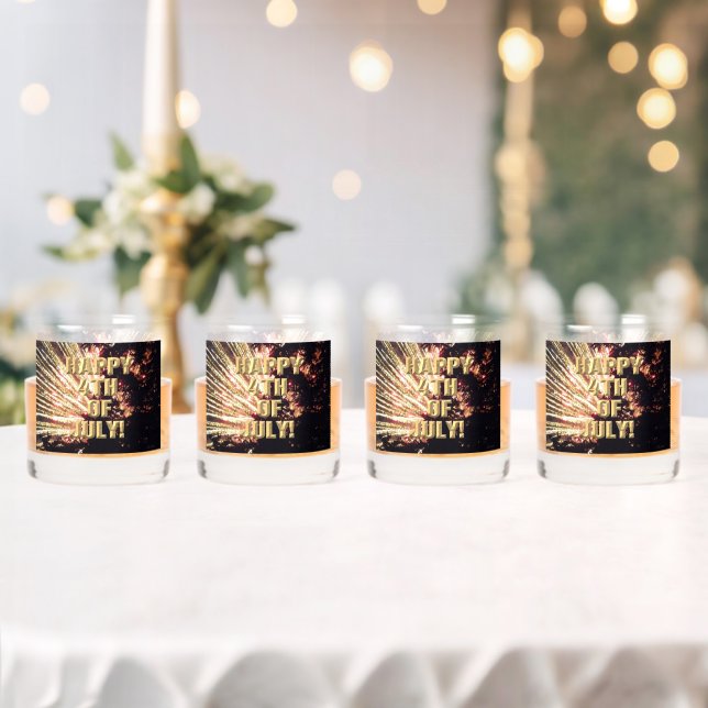 Feuerwerk 11 4. Juli Felsbrille Set von 4 Whiskyglas (Insitu (Hochzeit))