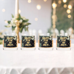 Feuerwerk 13 4. Juli Felsbrille Set von 4 Whiskyglas