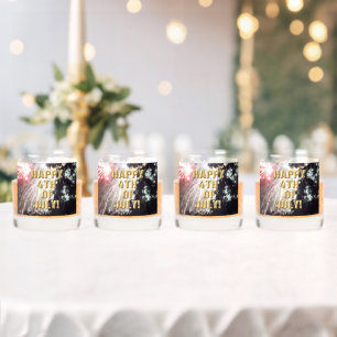 Feuerwerk 14 4. Juli Felsbrille Set von 4 Whiskyglas