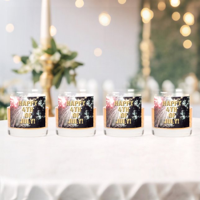 Feuerwerk 14 4. Juli Felsbrille Set von 4 Whiskyglas (Insitu (Hochzeit))