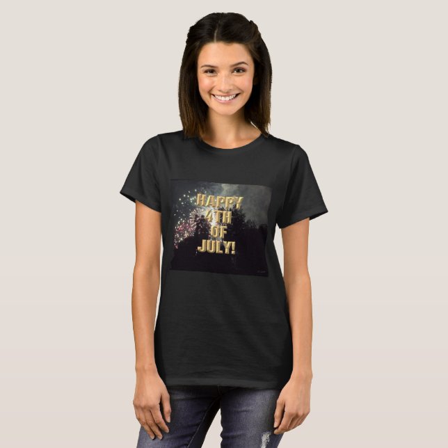 Feuerwerk 18 4. Juli Frauen schwarzes Shirt (Vorne ganz)