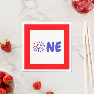Feuerwerk 1. Geburtstag Serviette