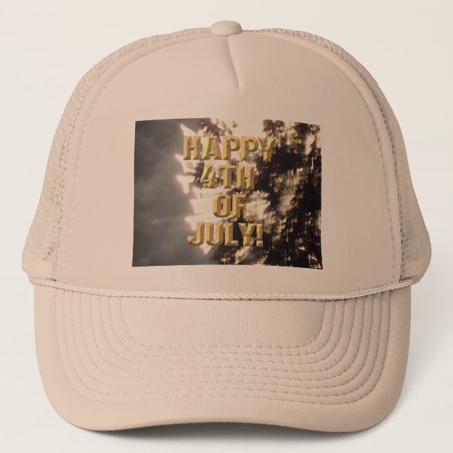 Feuerwerk 2 4. Juli Khaki Trucker Hut Truckerkappe (Vorderseite)
