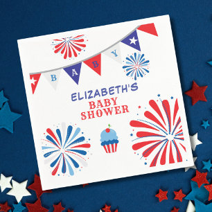 Feuerwerk 4. Juli Babydusche Serviette