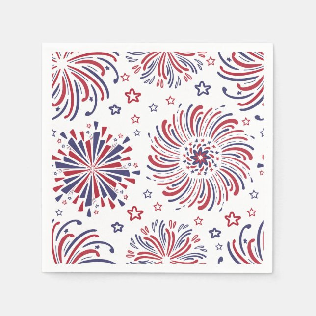 Feuerwerk 4. Juli Napkins Serviette (Vorderseite)