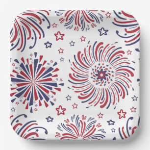 Feuerwerk 4. Juli Papierplatte Pappteller