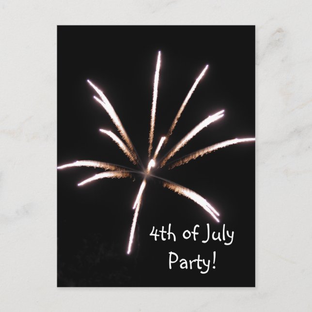 Feuerwerk 4. Juli Party Einladung Postkarte (Vorderseite)