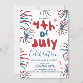 Feuerwerk 4. Juli Stars GRILLEN Flyer Einladung