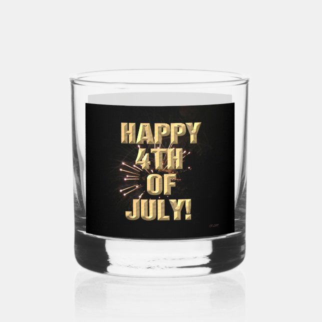 Feuerwerk 5 4. Juli Rockglas Whiskyglas (Vorderseite)