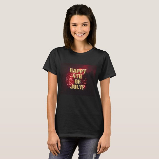 Feuerwerk 7 4. Juli Frauen schwarzes Shirt (Vorne ganz)