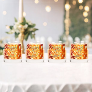 Feuerwerk 8 4. Juli Felsbrille Set von 4 Whiskyglas