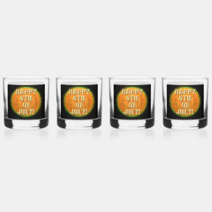 Feuerwerk 9 4. Juli Felsen Brille Set von 4 Whiskyglas