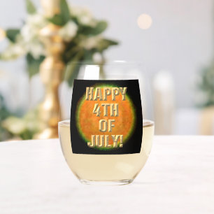 Feuerwerk 9 4. Juli Weinglas Ohne Stiel