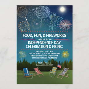 Feuerwerk-am 4. Juli Unabhängigkeits-TagesParty im Einladung