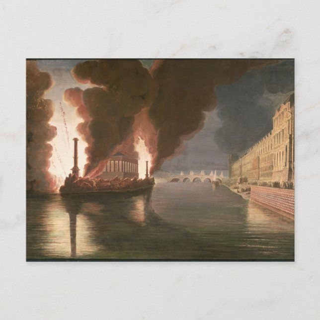 Feuerwerk an der Seine Postkarte (Vorderseite)