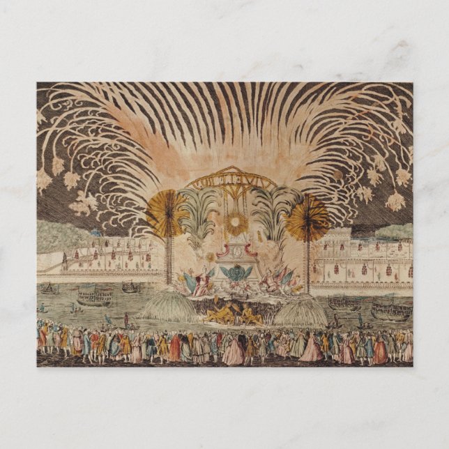 Feuerwerk-Anzeige am Platz Louis XV Postkarte (Vorderseite)