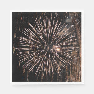 Feuerwerk-Anzeige auf schwarzem Himmel Serviette