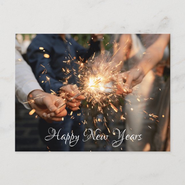 Feuerwerk auf der Postkarte (Vorderseite)