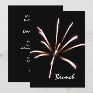 Feuerwerk auf schwarzem Sommer-Hochzeitsbrunch nac Einladung