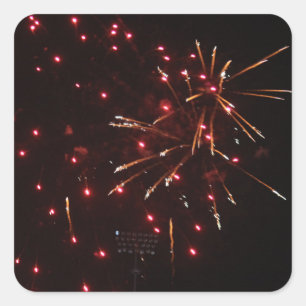 Feuerwerk-Aufkleber Quadratischer Aufkleber