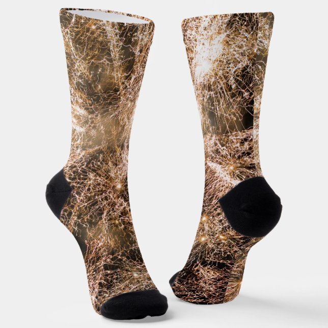 Feuerwerk aus funkelnd Gold Abstrakt Socken (Gewinkelt)