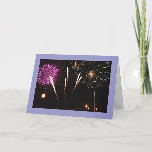 Feuerwerk danken Ihnen zu kardieren Dankeskarte (Vorderseite)
