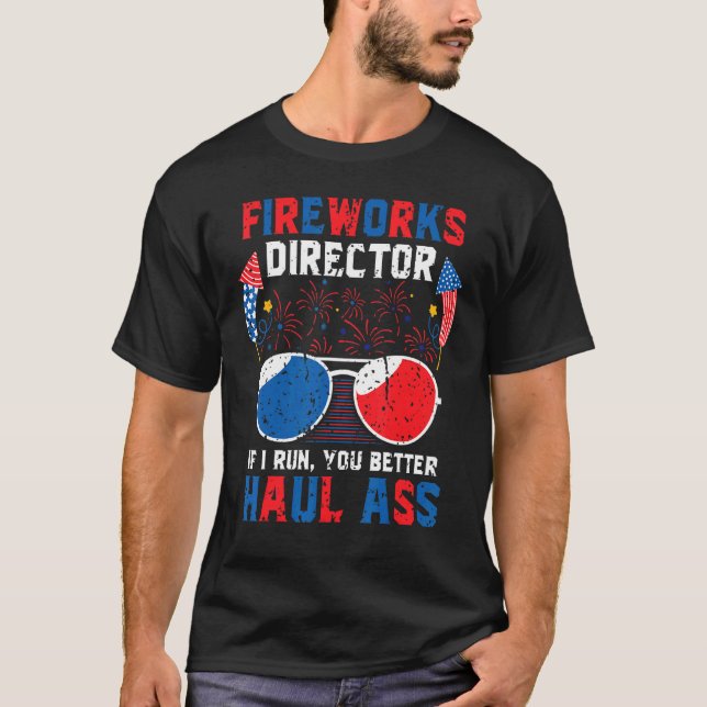 Feuerwerk Direktor 4. Juli Patriotische Mens T-Shirt (Vorderseite)