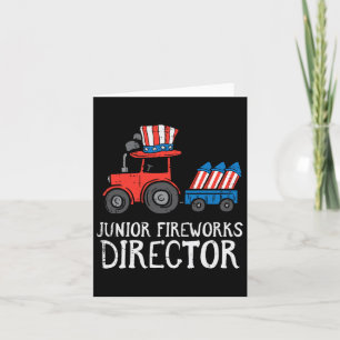Feuerwerk Direktor Traktor 4. Juli Jungen Kinder Karte