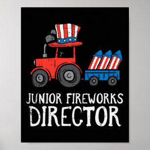 Feuerwerk Direktor Traktor 4. Juli Jungen Kinder Poster